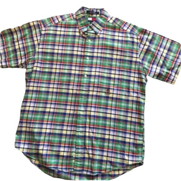 Tommy Hilfiger Other - Tommy Hilfiger colorful plaid short sleeve button down casual shirt